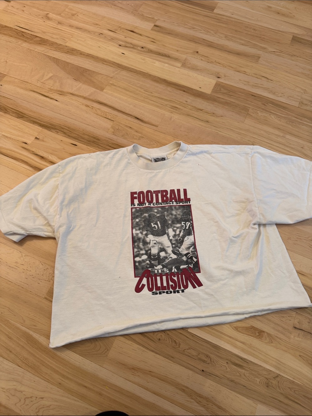 Vintage 90s Football Is Not A Contact Sport-Collision-Distressed T-Shirt-Read